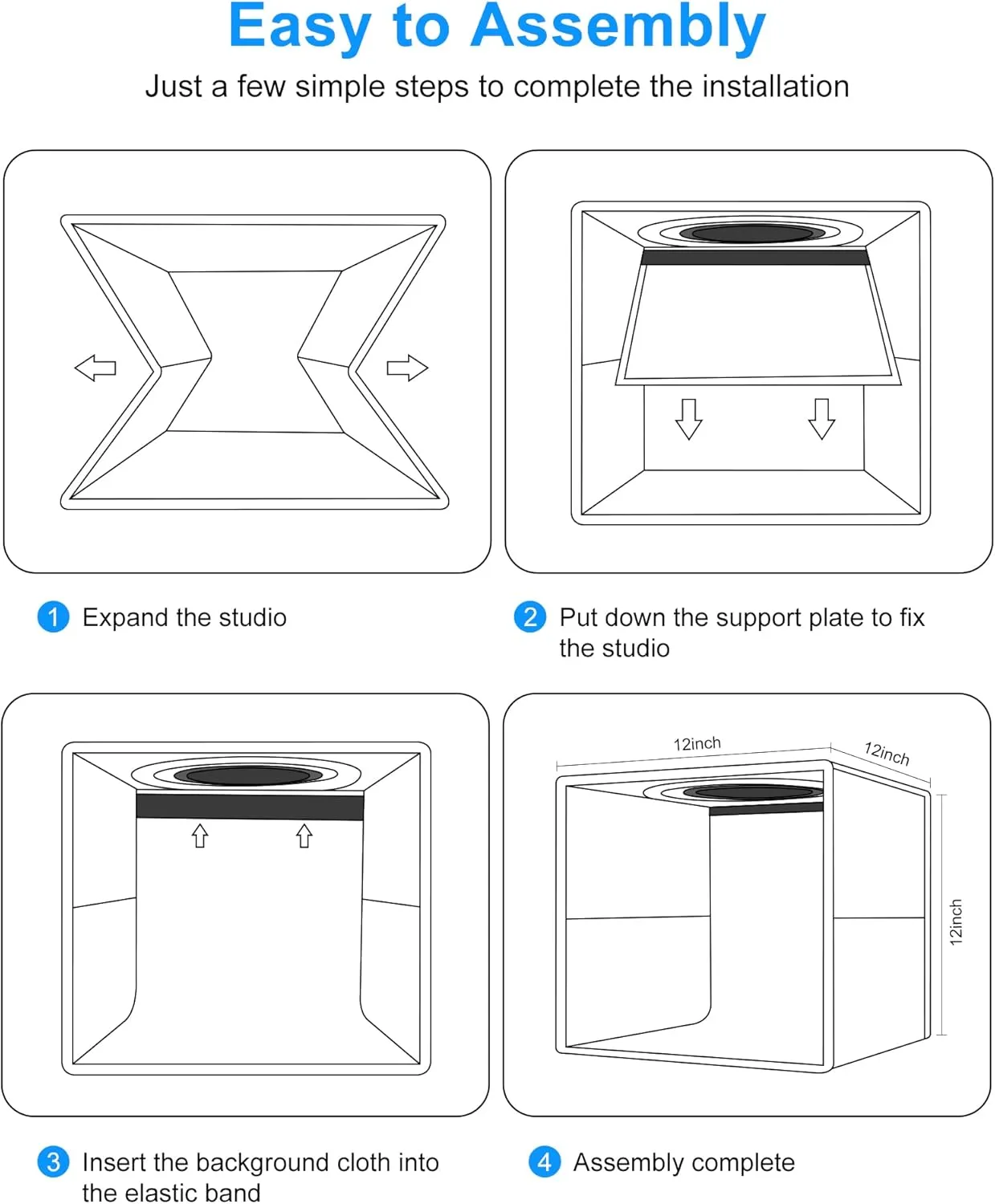 PULUZ Light Box Photography, 12"x12" Professional Dimmable Shooting Tent Kit with CRI >95 White Lighting 120 LEDs Lights   6 Photo Backdrops for Product Display