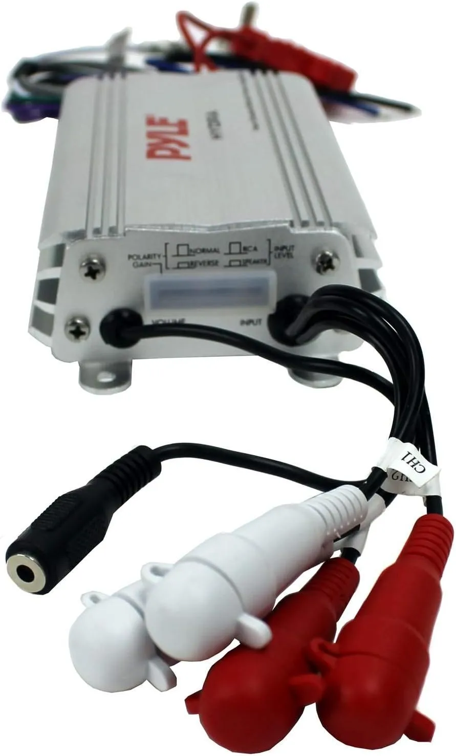 Pyle 400W 4-Channel Hydra Marine Micro Amplifier - Waterproof - RCA Input - 3.5mm Jack - MP3 - Soft Turn On/Off - Volume Gain Level Remote Control - Power Protection - PLMRMP3A
