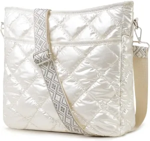 Quilted Crossbody Bags for Women, Unique Pattern Strap Quilted Bag, Crossbody Purses for Women, Quilted Puffer Bag for Women