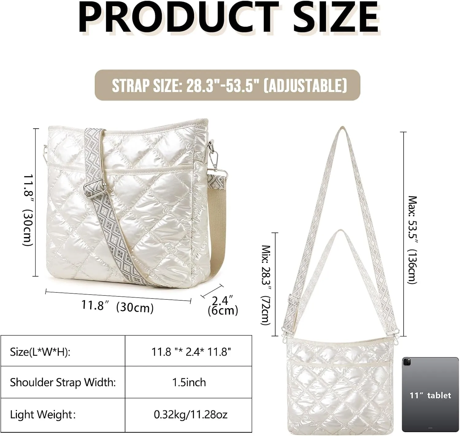 Quilted Crossbody Bags for Women, Unique Pattern Strap Quilted Bag, Crossbody Purses for Women, Quilted Puffer Bag for Women