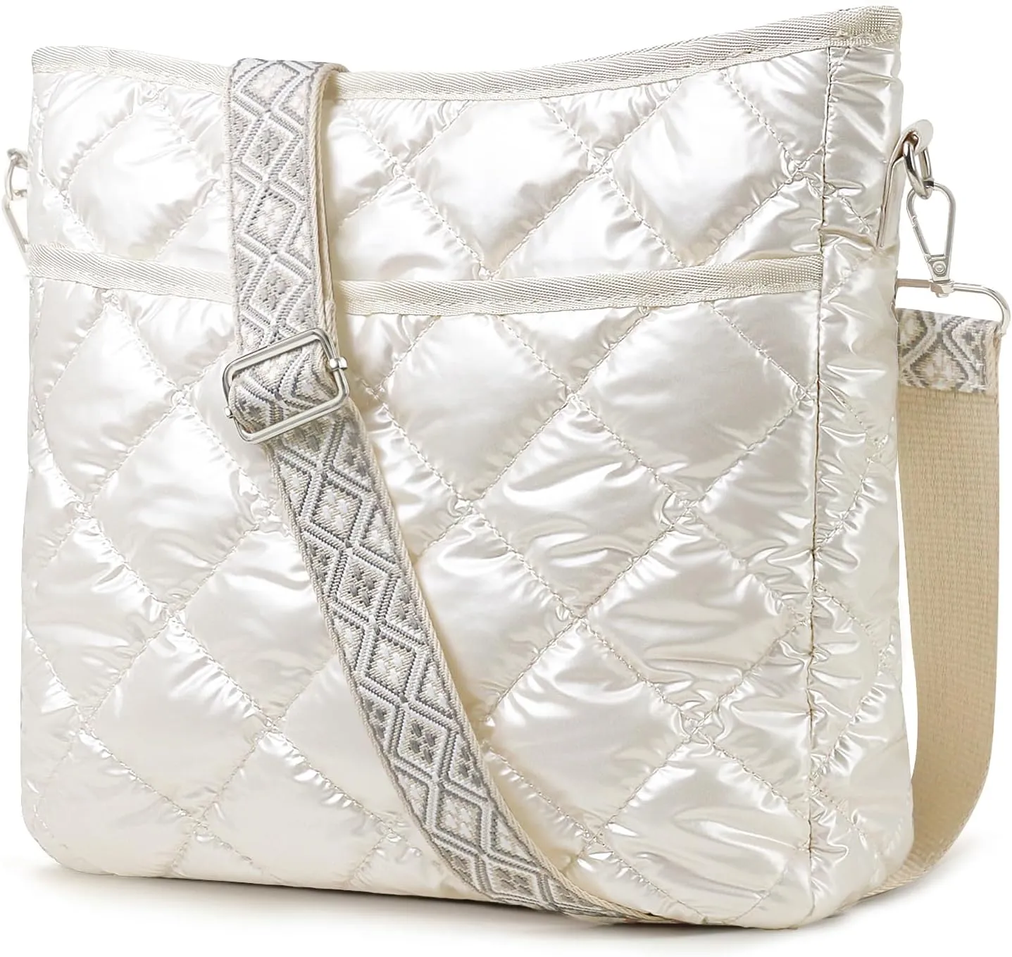 Quilted Crossbody Bags for Women, Unique Pattern Strap Quilted Bag, Crossbody Purses for Women, Quilted Puffer Bag for Women