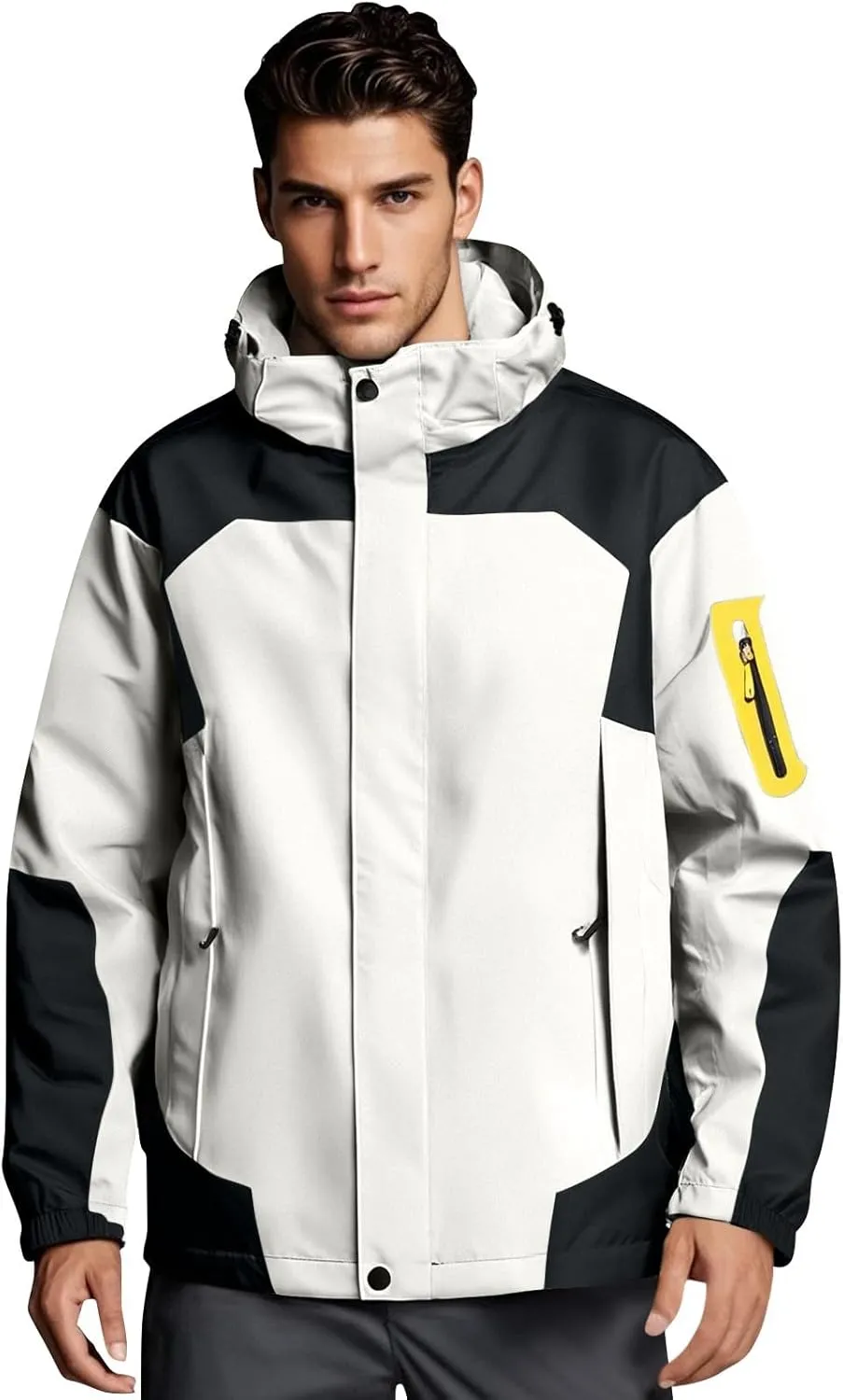 Rain Jacket Men Light Waterproof Raincoats Poncho Sun Protective Outdoor Jacket with Hooded