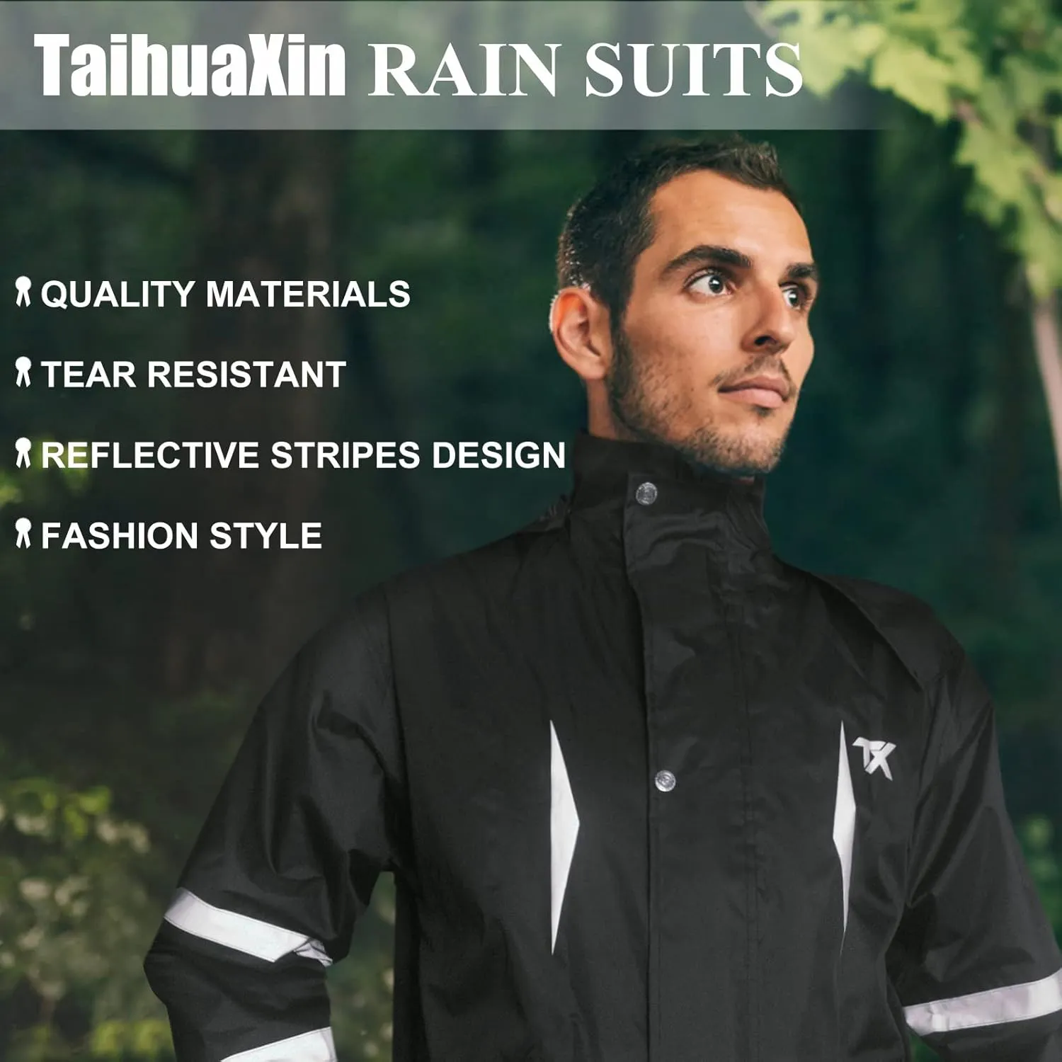 Rain Suits for Men, Rain Gear Waterproof for Fishing Hunting Hiking Heavy Duty, Rain Jacket and Pants