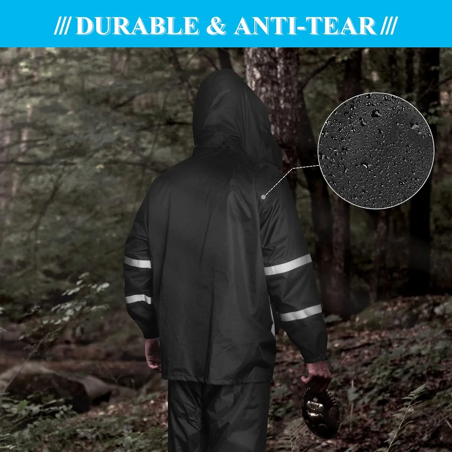 Rain Suits for Men, Rain Gear Waterproof for Fishing Hunting Hiking Heavy Duty, Rain Jacket and Pants