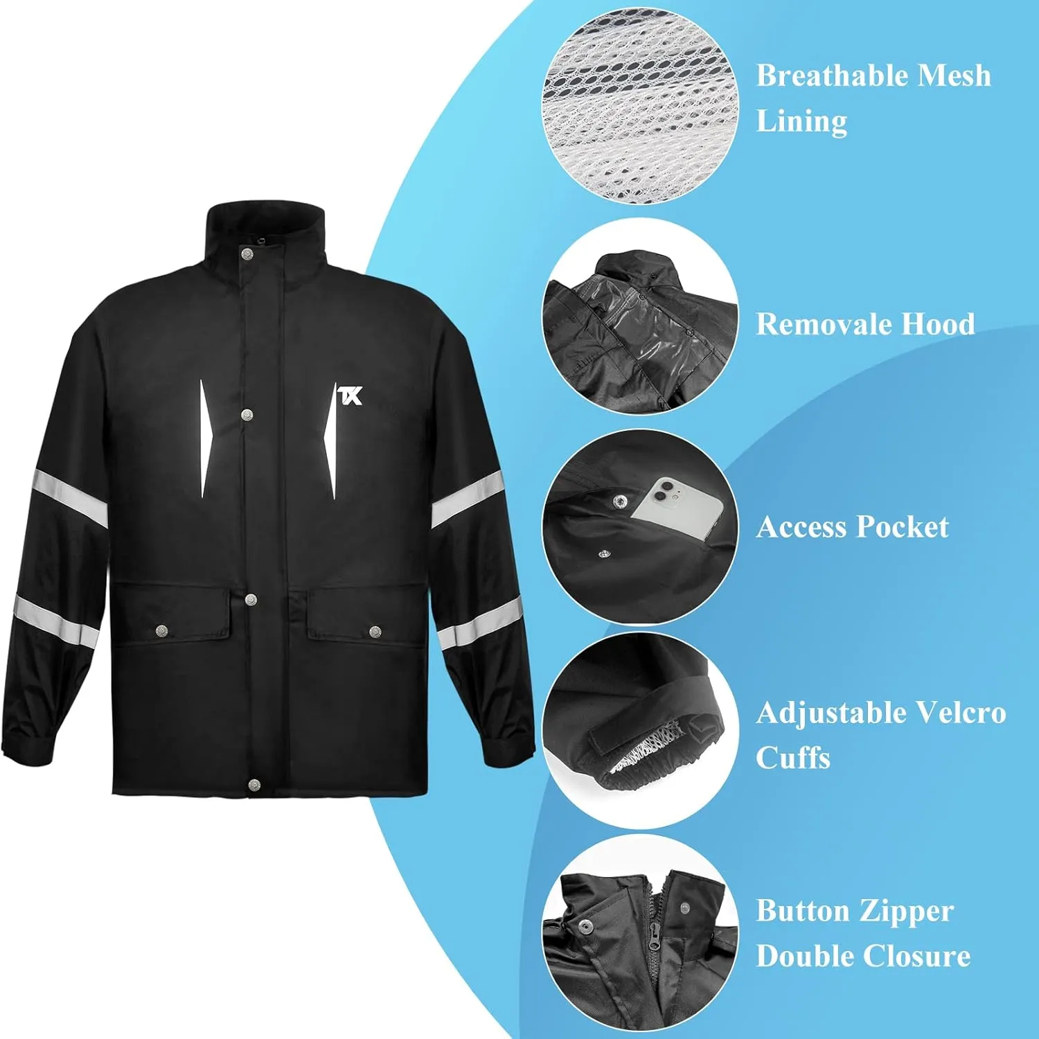 Rain Suits for Men, Rain Gear Waterproof for Fishing Hunting Hiking Heavy Duty, Rain Jacket and Pants