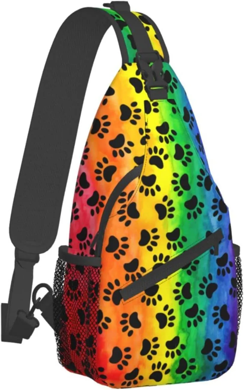 Rainbow LGBT Sling Backpack Multipurpose Chest Bag Hiking Travel Daypack Crossbody Shoulder Bag Outdoor Unisex