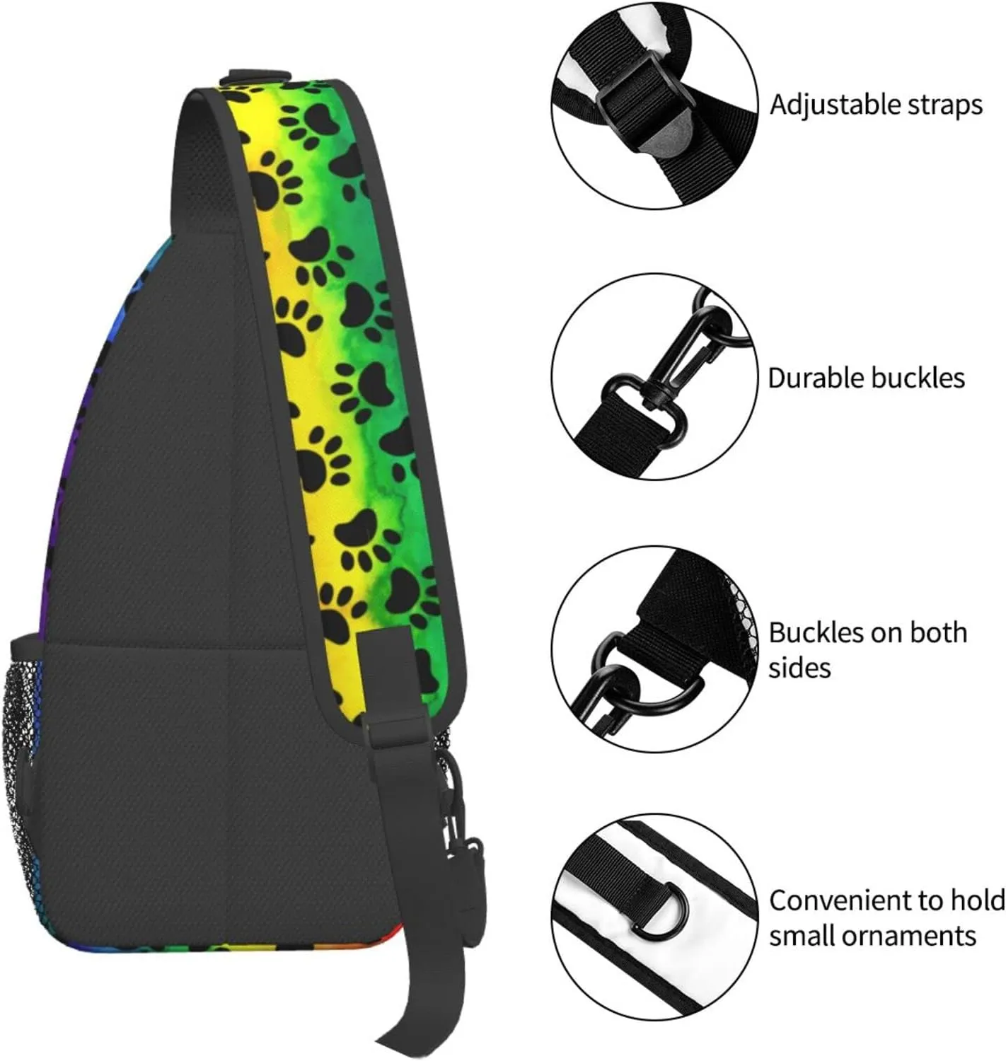 Rainbow LGBT Sling Backpack Multipurpose Chest Bag Hiking Travel Daypack Crossbody Shoulder Bag Outdoor Unisex