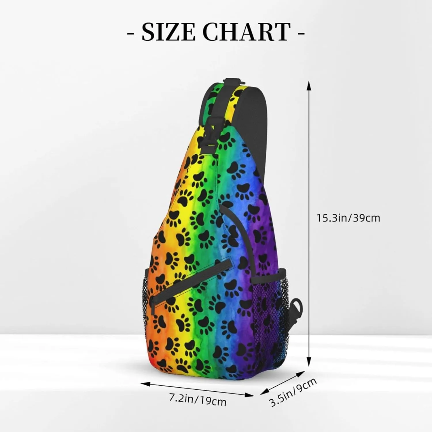 Rainbow LGBT Sling Backpack Multipurpose Chest Bag Hiking Travel Daypack Crossbody Shoulder Bag Outdoor Unisex