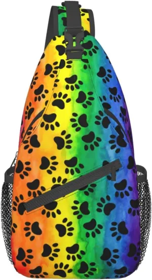 Rainbow LGBT Sling Backpack Multipurpose Chest Bag Hiking Travel Daypack Crossbody Shoulder Bag Outdoor Unisex