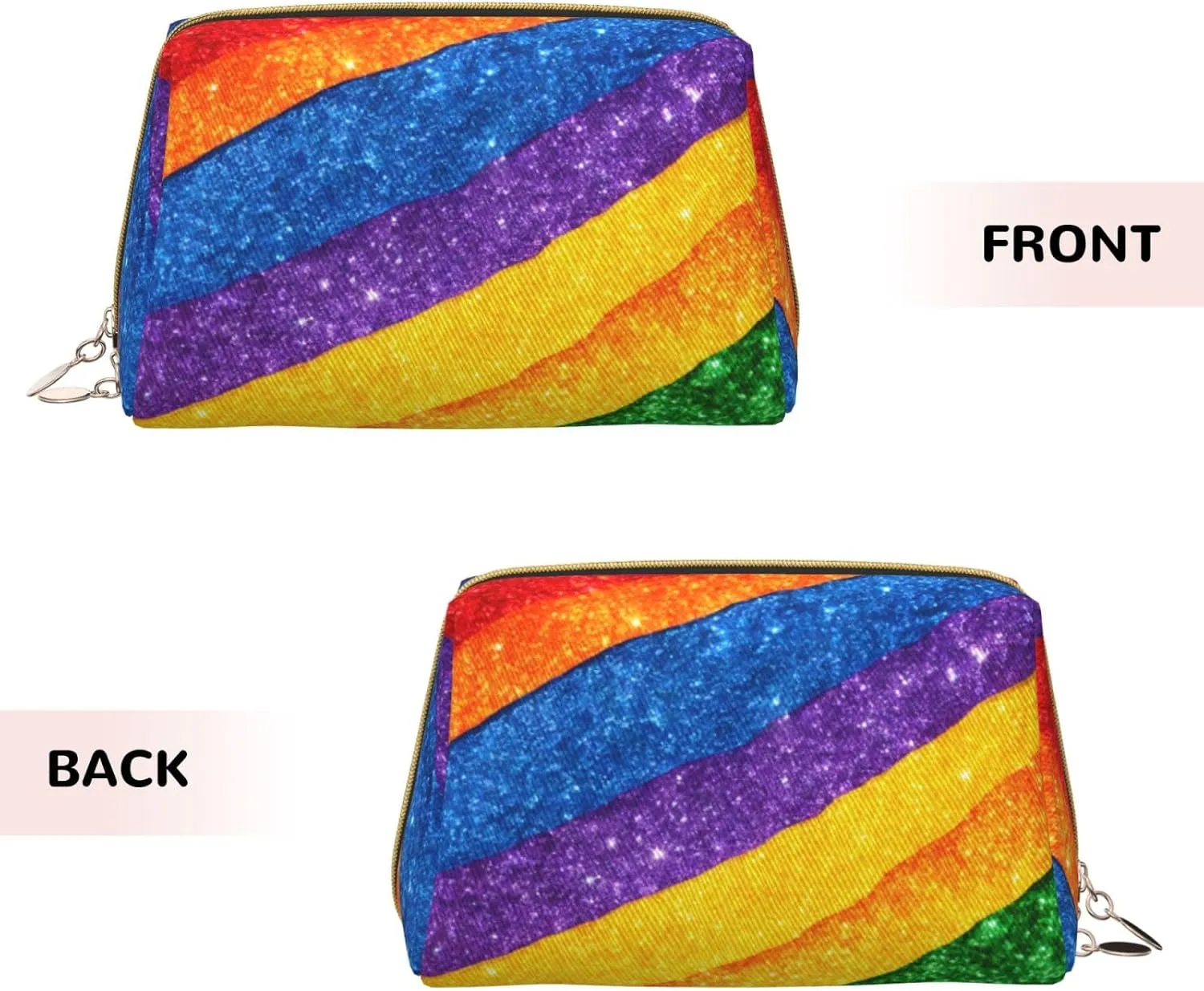 Rainbow Stripes Toiletry Pouch, Travel-Friendly Makeup Organizer For Makeup Brushes, Lipsticks