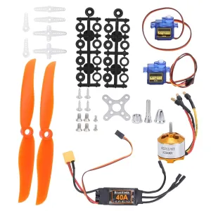 RC Plane Motor Kit, RC Airplane Motor 2212 KV2200 Motor   40A XT60T ESC   SG90 Servo   6035 Propeller Accessory Kit, RC Airplane Power Kit
