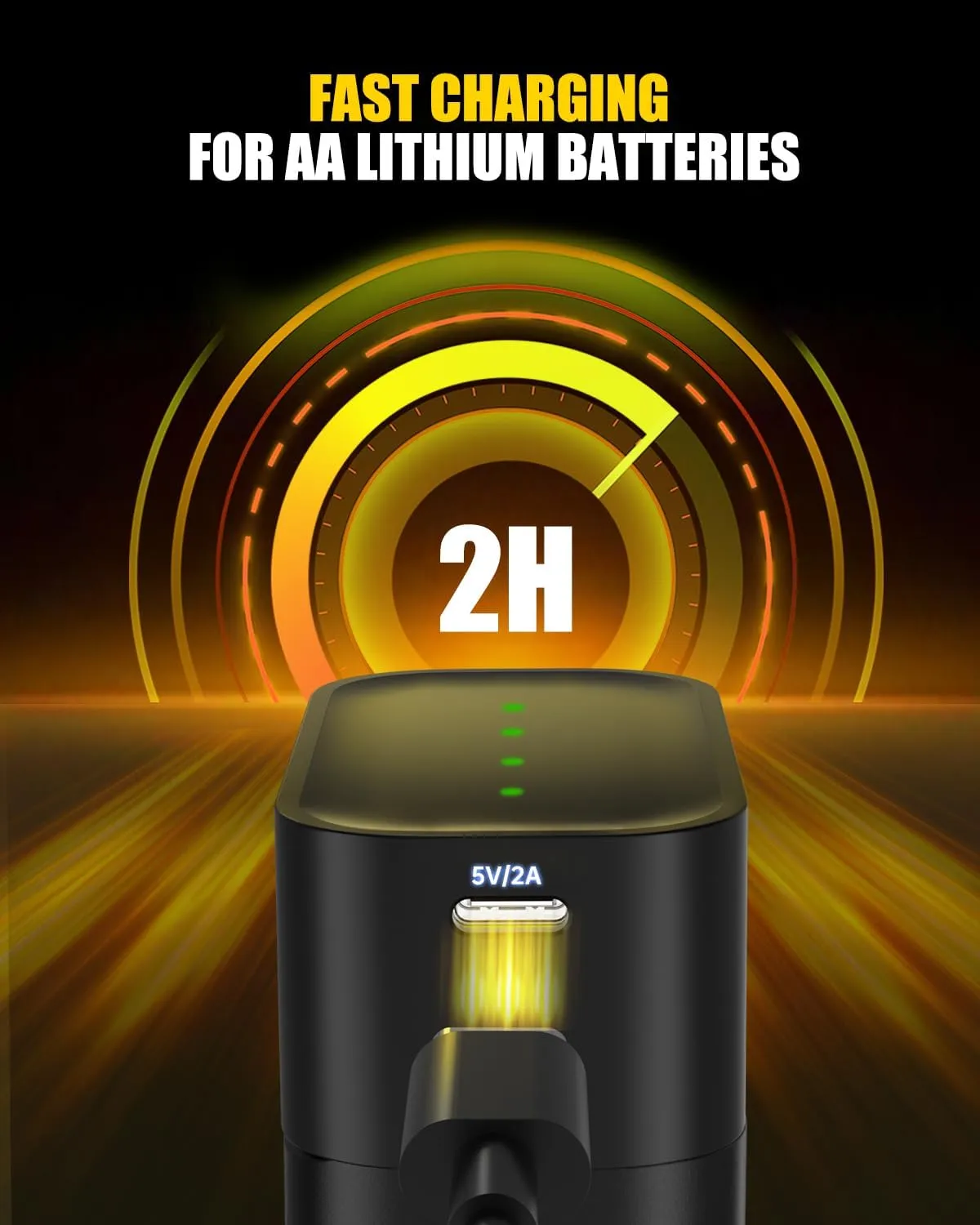 Rechargeable AA Lithium Batteries with Charger - 8 Pack Double A Batteries for Blink Camera, 1.5V Constant Output 3700mWh High Capacity, Cycle Times Up to 1600, with 4 Slot aa Li-Ion Battery Charger