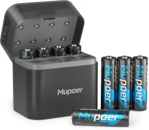 Rechargeable AA Lithium Batteries with Charger,8 Count 3000 mWh 1.5V Double A Batteries High Capacity,Battery Hybrid Charger Suitable for for AA Lithium & NiMH Batteries