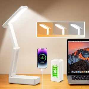Rechargeable Lamps Cordless Lamps,6000mAh Battery Powered Lamp,3 Colors Dimmable Desk Light,Rechargeable Table Lamp with USB Charging Port 45min-Timer,Wireless & Portable Light,Battery Operated Lights