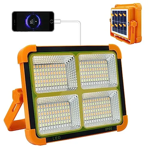 Rechargeable Solar Camping Light w/ Stand,Cordless 100W 12000mAh Battery Emergency Light