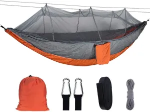 Recreation Outdoor Hammock Swing Bed with Mosquito Net & Hanging Straps Ultralight Parachute Hammock Portable Hanging Chair Lounger for Hiking, Backpacking Gifts for Hike