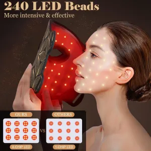 Red Light Therapy for Face, 7＋1 Colors LED Face Mask Light Therapy with 850NM Near-infrared, Portable Rechargeable Red Light Therapy Mask Skin Care Device at Home and Travel for Anti-Aging, Black
