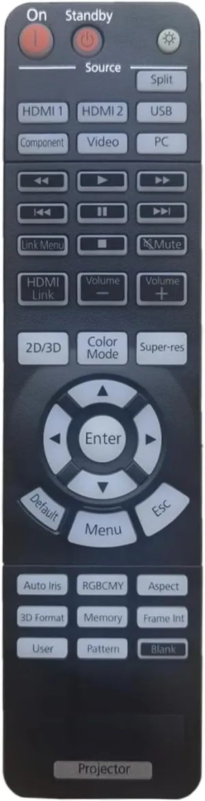 Remote Control Compatible for EPSON PowerLite Pro Cinema 6010/ 6020UB, Home Cinema 5010/ 5010e/ 5020UB/ 5020UBe/ 3020/ 3020e Projectors (Back Light)