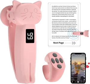 Remote Control Page Turner for Kindle Paperwhite Oasis Kobo Accessories Reading Novels & eReaders Camera with Video Recording Remote Triggers Page Turner Clicker for iPad Android Tablets (Pink)