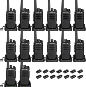 Retevis RT68 Two Way Radio Long Range 10 Pack Bundle with RT68 Walkie Talkies for Adults 4 Pack,Compact, Rugged, Heavy Duty 2 Way Radios Rechargeable with USB Charging Base