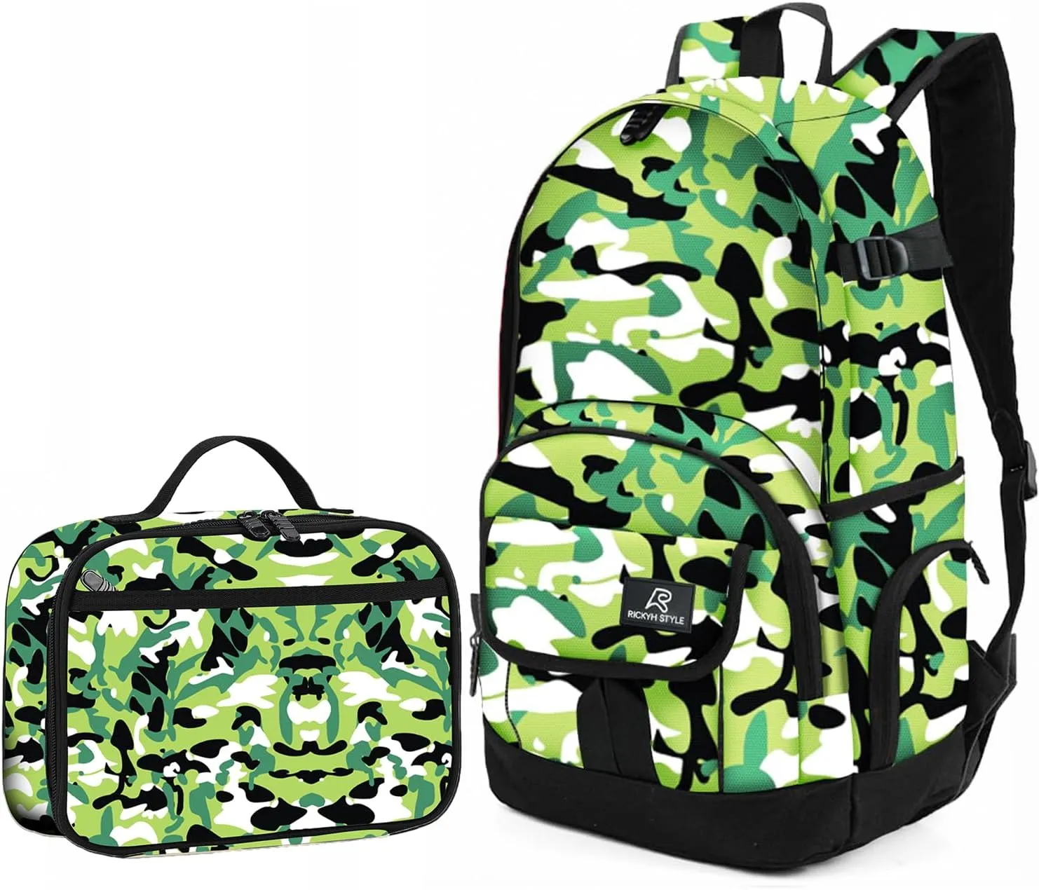 rickyh style Boys and Girls Kids Backpacks, Lightweight Backpack 18.5 x 13.75 x 8.75 Inches lunch bags 10 x 8 x 3.21 Inches Kids Backpacks for School and Travel, BPA Free