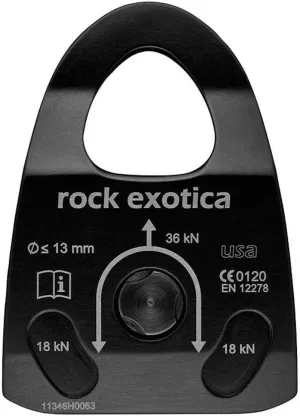 Rock Exotica P22-B Machined Rescue Pulley - Heavy Duty CNC-Machined Single Pulley for Rescue, Rope Access, and Rigging - High Strength 7075 Aluminum Construction