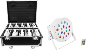 Rockville Battery PAR 50 Pack White, 10 Pack Rechargeable RGB Wash Lights with Charging Flight Case, Includes RF Remote, 10 Hour Battery Life, Perfect for Events, Parties & DJ Gigs