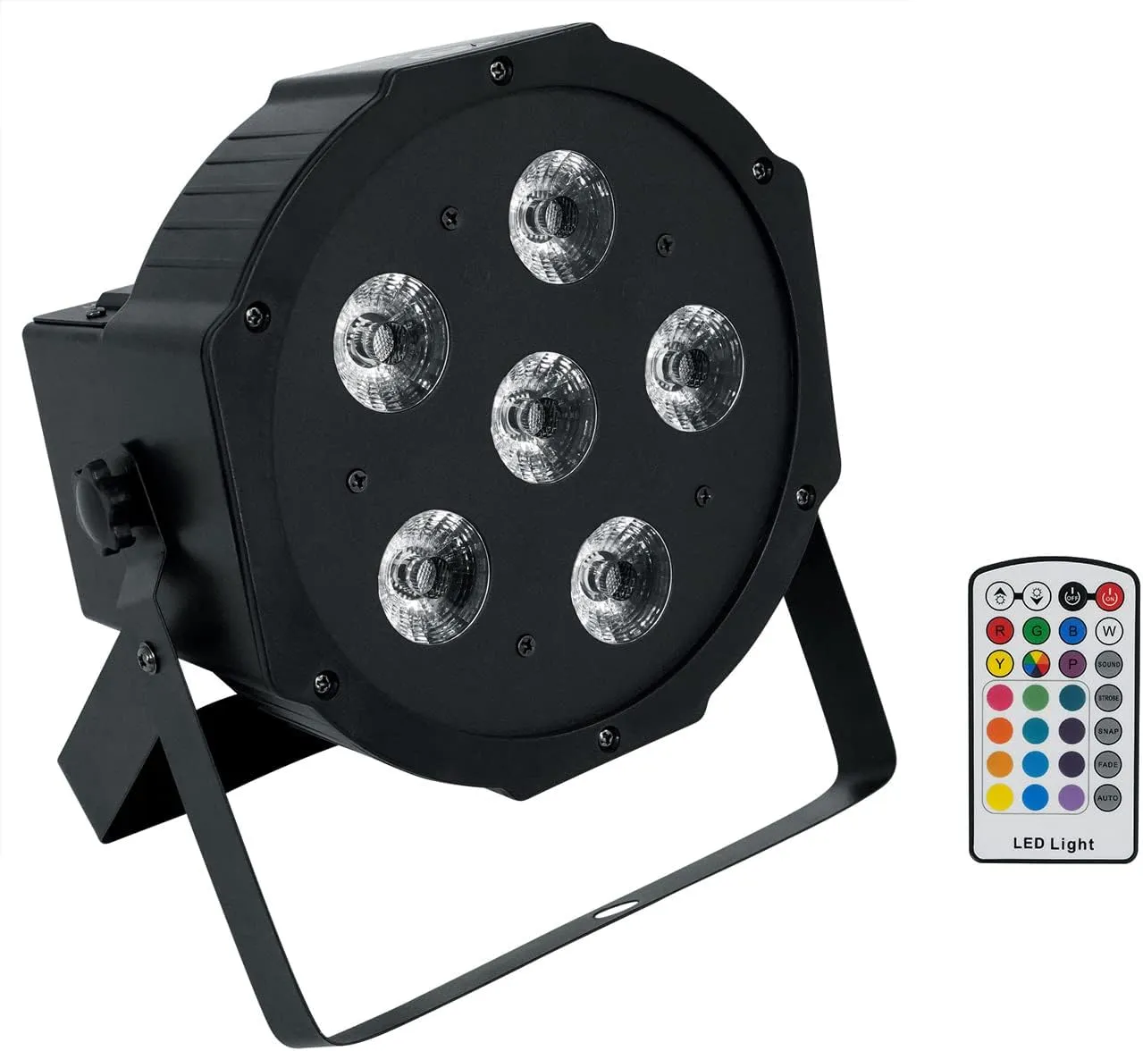 Rockville Battery PAR 6RF Black Rechargeable RGBWA UV Light with Wireless DMX, Includes RF Remote, Up to 15 Hours Battery Life, 6x6W LEDs, Perfect for DJs, Events & Parties