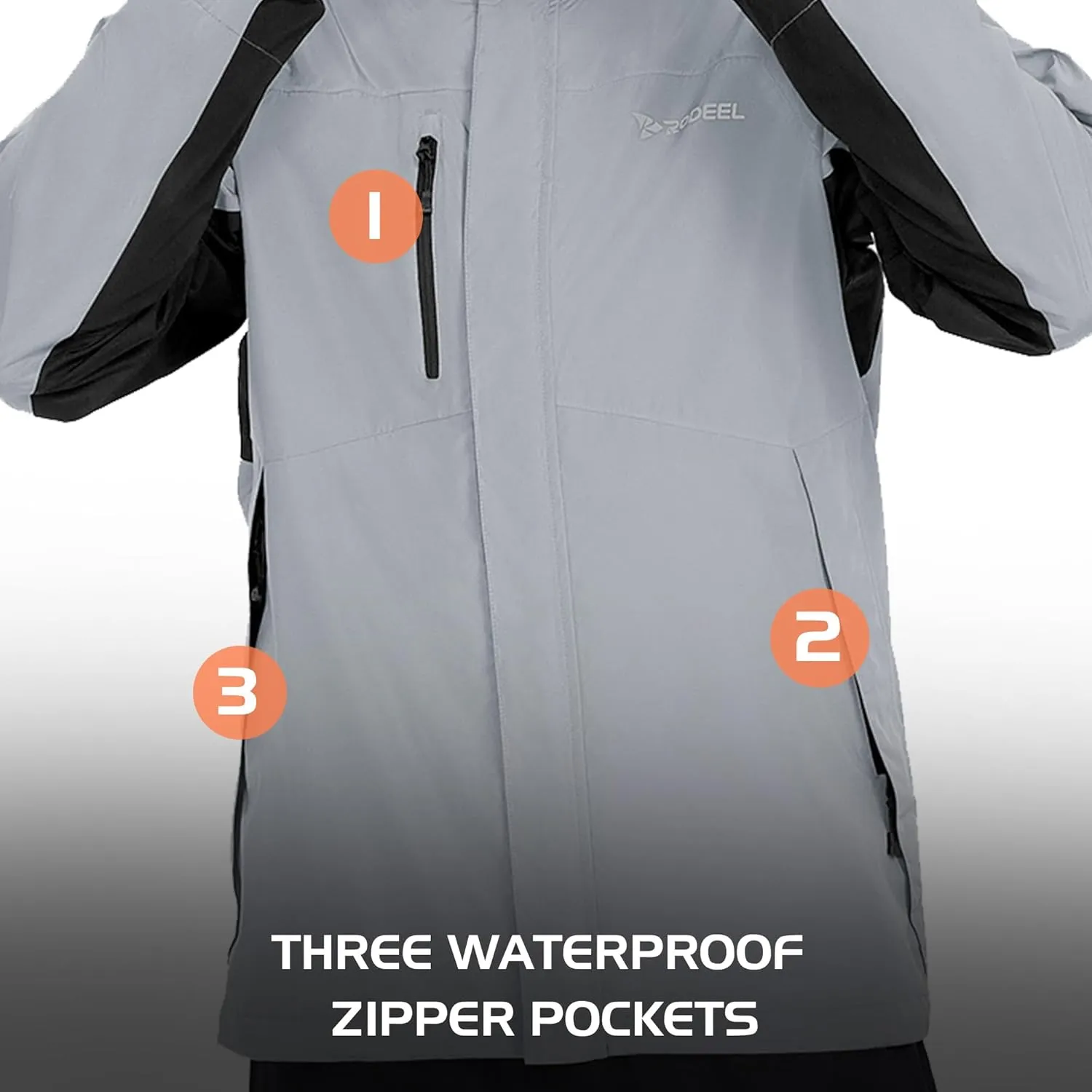 Rodeel Waterproof Fishing Rain Coat and Pant Suit for Men Outdoor Hiking (Rain Gear Jacket & Trouser Suit)