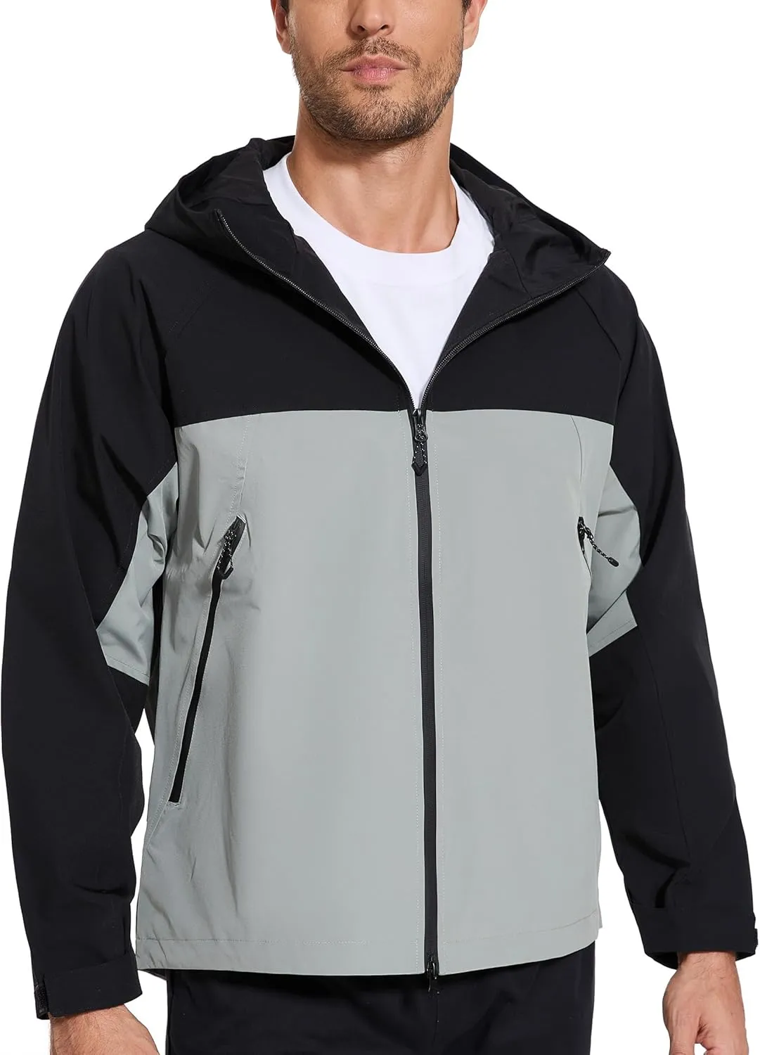 romansong Mens Rain Jackets with Hood Unisex Waterproof Shell Jacket Lightweight Raincoat for Cycling Golf Hiking Outdoors