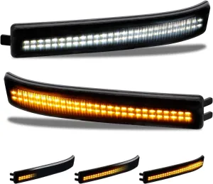 RUXIFEY Sequential Switchback Side Mirror Reflector LED Turn Signal Light Smoked lens Compatible with 2009 to 2014 Ford F150