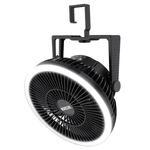 Rynx | Camping fan with LED lantern - 10000Mah 8 inch rechargeable battery-powered tent fan with light and hanging hook for outdoor camping, tent, RV travel, fishing, hurricane, emergency power outage