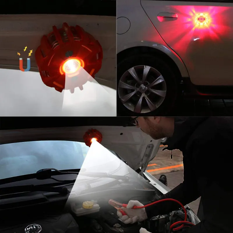 Rynx | Emergency Assistance Safety Set - First Aid Kit, Jumper Cables, LED Warning Light, Work Gloves, Tools and more