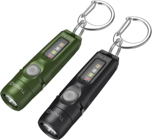 S15Pro (Black and Green) Rechargeable Keychain Flashlight,750 High Lumen EDC Pocket Flashlight with Clip,Multifunction Mini COB Light and 365nmUV- 11 Lighting Modes, Tail Magnet, Flash Light