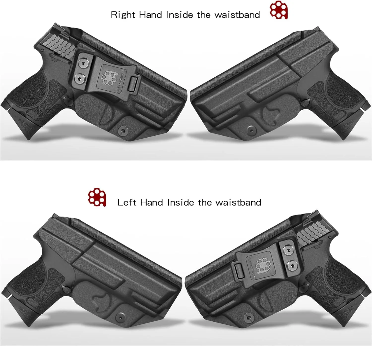 S&W M&P 2.0 Holster IWB Kydex Holster Fit: Smith & Wesson M&P M2.0 3.5/3.6 inch 9mm/.40 Compact/Subcompact Pistol – Inside Waistband Concealed Carry – Adj. Cant & 'Posi-Click' Retention - No Jitter