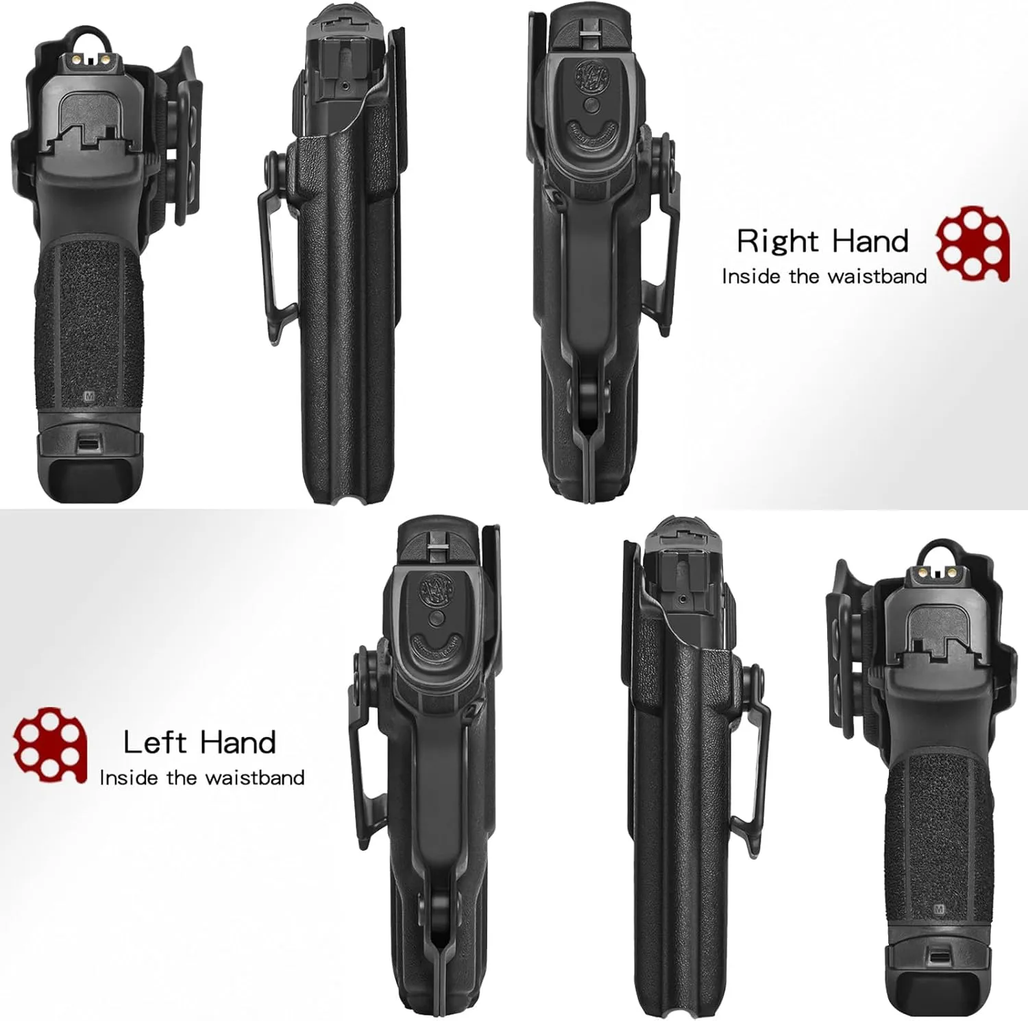 S&W M&P 2.0 Holster IWB Kydex Holster Fit: Smith & Wesson M&P M2.0 3.5/3.6 inch 9mm/.40 Compact/Subcompact Pistol – Inside Waistband Concealed Carry – Adj. Cant & 'Posi-Click' Retention - No Jitter
