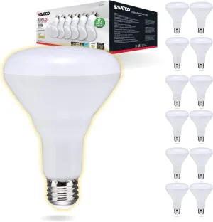 Satco S11471 8.5 Watt; BR30 LED Light Bulbs - 3000K (12 LED Light Bulbs)