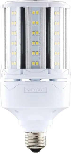 Satco S49392 Corncob LED HID Light Bulb, Medium Base, 36W, 35000 Hour Rating, 4968L, Natural Light