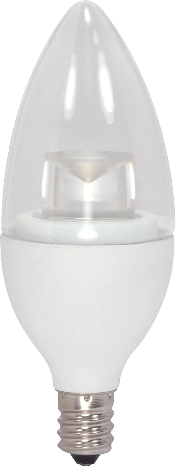 SATCO S8952 4.5Watt / 120 Volt E12 Candelabra Base LED Light Bulb 3000K Soft White Light (6 LED Light Bulbs)
