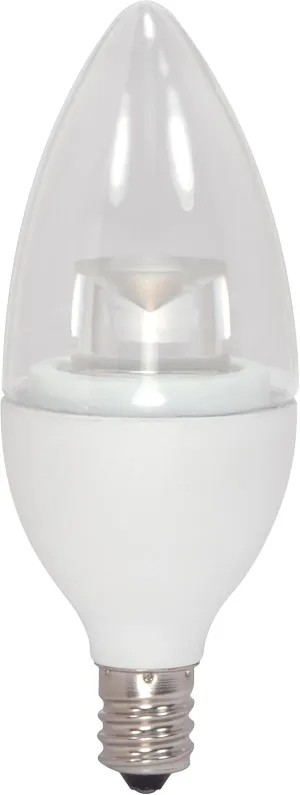 SATCO S8952 4.5Watt / 120 Volt E12 Candelabra Base LED Light Bulb 3000K Soft White Light (6 LED Light Bulbs)