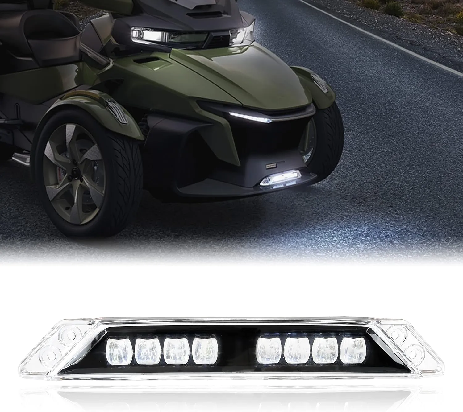 SAUTVS LED Auxiliary Light Kit for Can-Am Spyder RT, Front LED Extras Auxiliary Driving Daytime Running Light DRL for Can Am Spyder RT 2020-2025 Accessories (1PC, Replace #219400991)