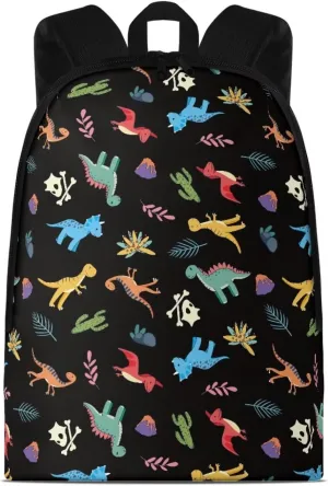 School Backpack for Teens-Classic Shoulder Bag Jurassic Water Resistant Durable and Lightweight with Adjustable Buckle and Zipper Can Put 12 Inch Tablet PC for Commuting School