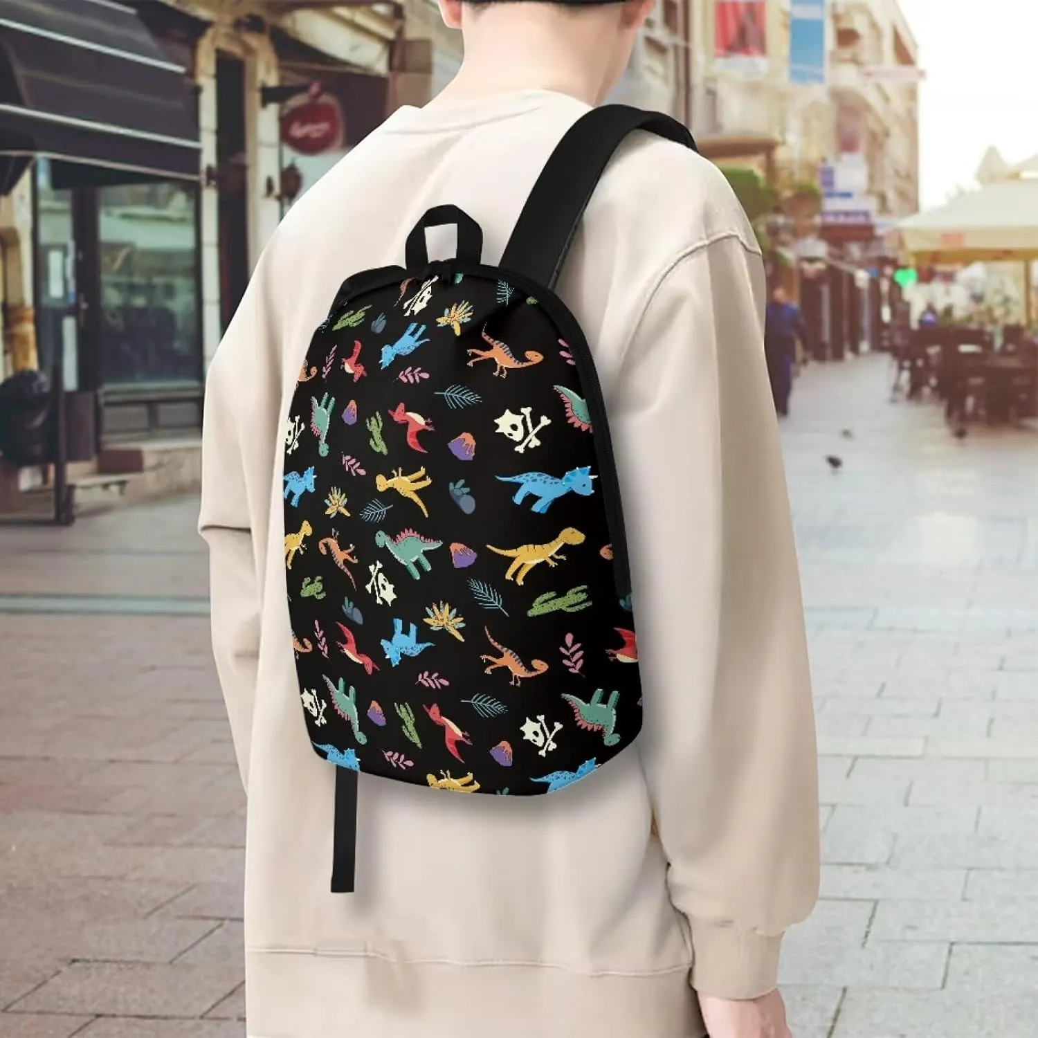 School Backpack for Teens-Classic Shoulder Bag Jurassic Water Resistant Durable and Lightweight with Adjustable Buckle and Zipper Can Put 12 Inch Tablet PC for Commuting School