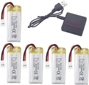 sea jump Accessories 5PCS 3.7V 600mah Lithium Battery with 5in1 Charger for SYMA X600W X700 X700W Aerial Photography Quadcopter Accessories Remote Control Drone Lithium Battery