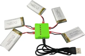 sea jump Four-axis Accessories 5PCS 3.7V 1200mah Lithium Battery   5in1 Charger for SYMA X5HW X5HC Remote Control Helicopter Upgrade Parts