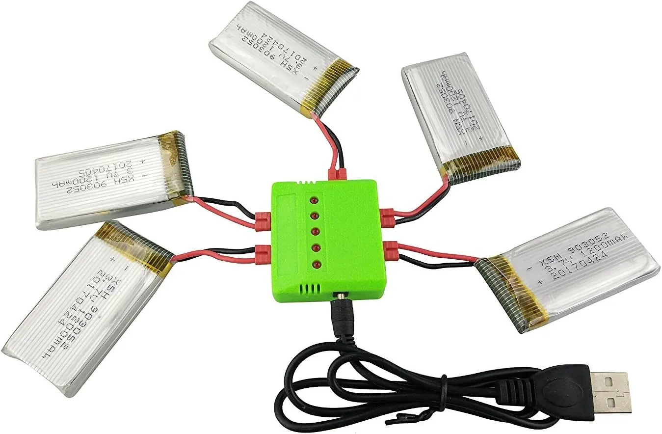sea jump Four-axis Accessories 5PCS 3.7V 1200mah Lithium Battery   5in1 Charger for SYMA X5HW X5HC Remote Control Helicopter Upgrade Parts
