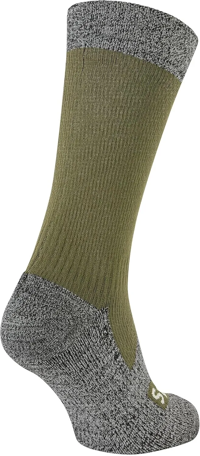 SEALSKINZ Unisex Waterproof All Weather Mid Length Sock, Black/Grey Marl, Small