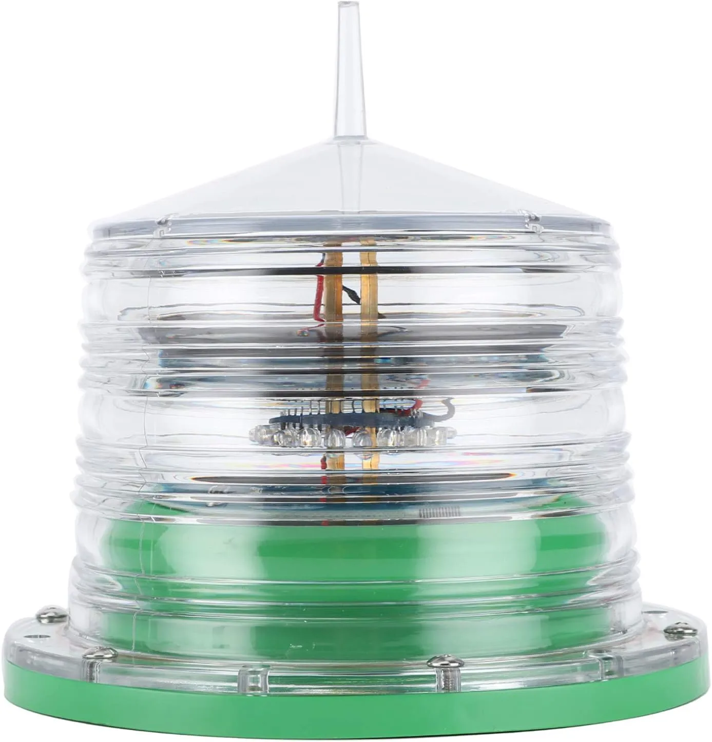 Septpenta LED Boat Navigati Lights, Automatic Light Control Function, Waterproof Marine Navigati Lamp, Green LED Barge Navigati Strobes for Oceans, Rivers, Chemical Plants
