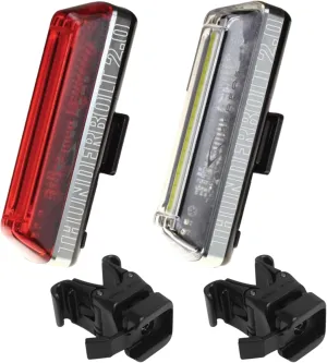 Serfas Thunderbolt 2.0 Head Tail Light Combo Bicycle Night Riding 7 Modes 50 and 120 Lumens