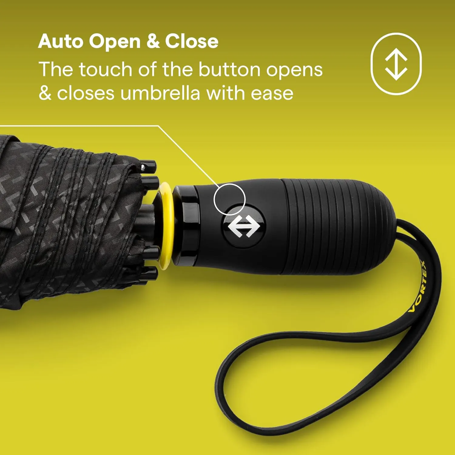 ShedRain Vortex Compact Umbrella, Folds to 11", 43" Arc, One-Hand Operation, Windproof up to 75 mph
